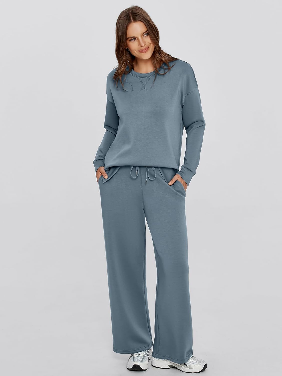 thumbnail image 2 of Glamaker Womens Workout Vocation Lounge Outfits Two Piece Oversized Fleece Set 2 of 13