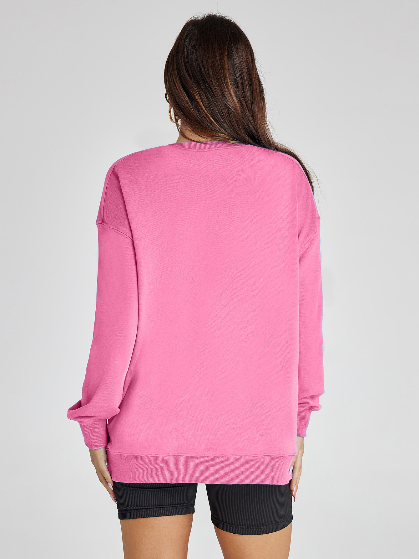 Oversized Crew Neck Pullover with Pockets