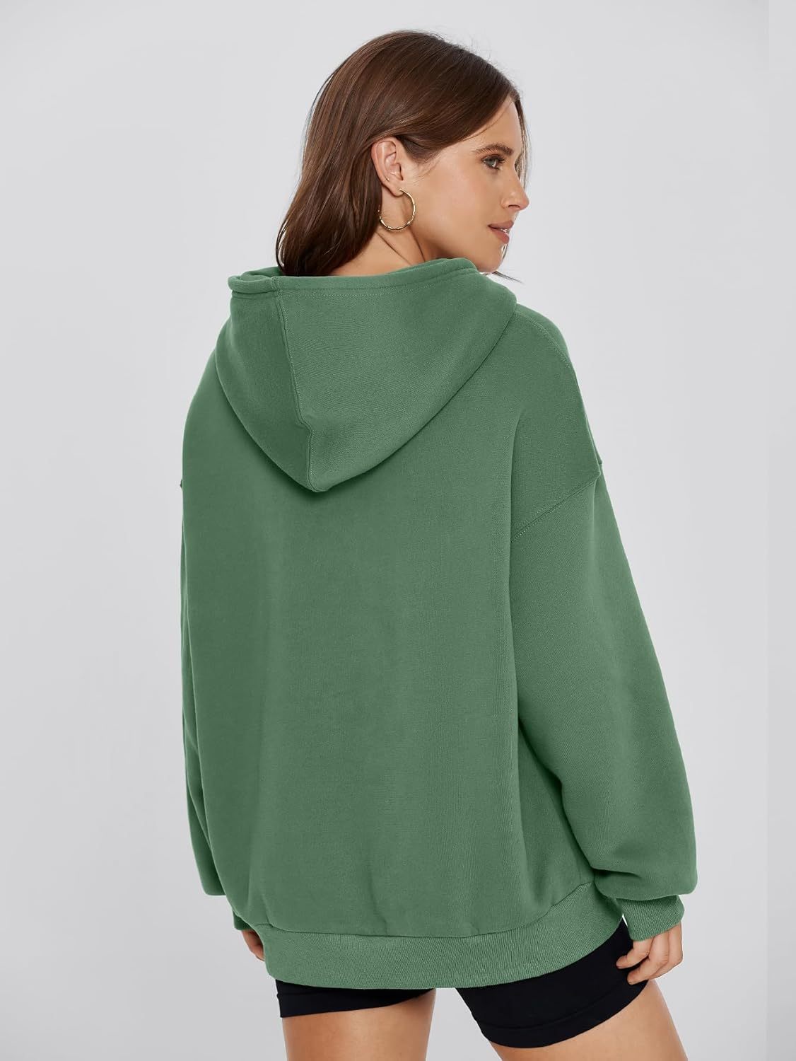 Cozy Fleece Oversized Pullover Hoodie - Oliver Green