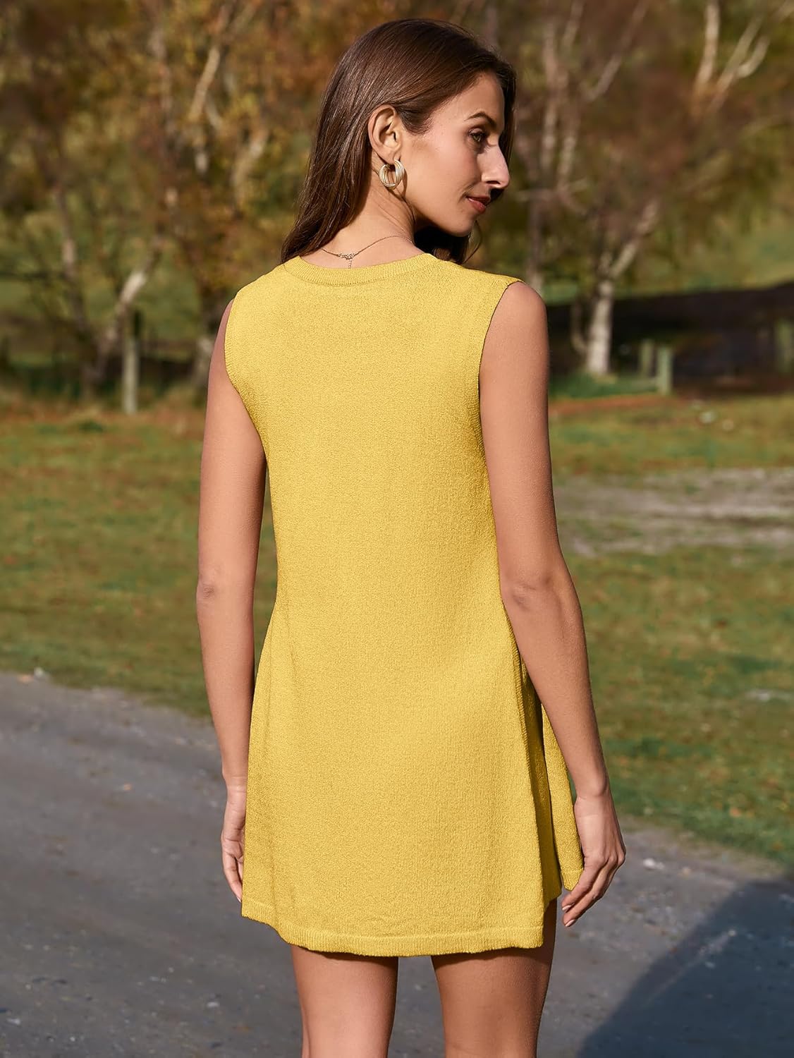 Ribbed Summer Sweater Two Piece Beach Set - Yellow