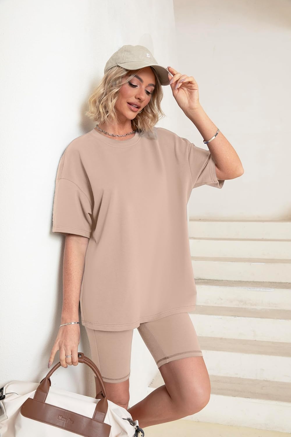 Oversized Top and Shorts 2 Piece Tracksuit - Khaki