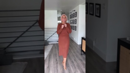 Ribbed Knit Crewneck Sweater Midi Skirt Set