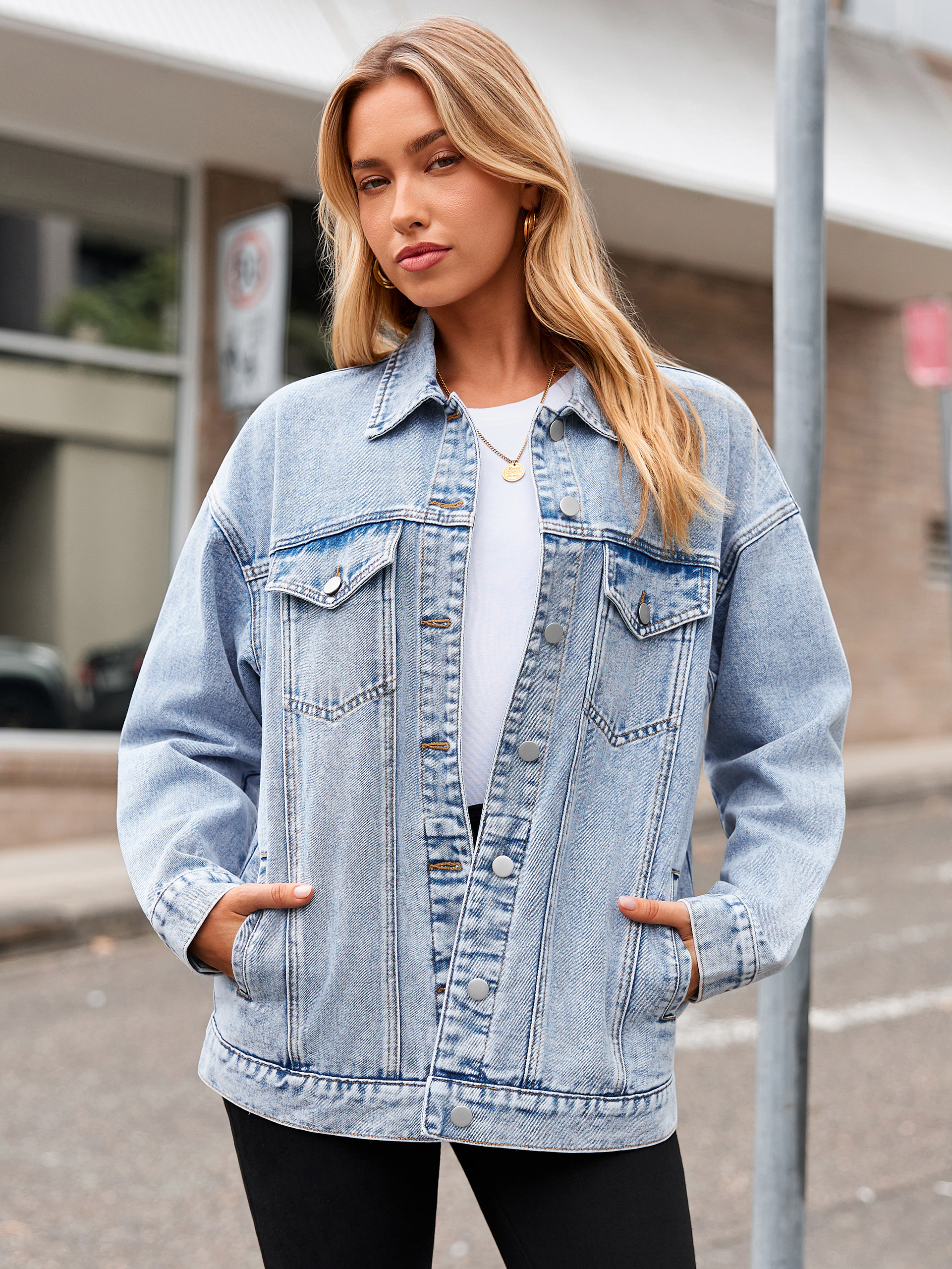 Oversized Vintage Denim Trucker Jacket