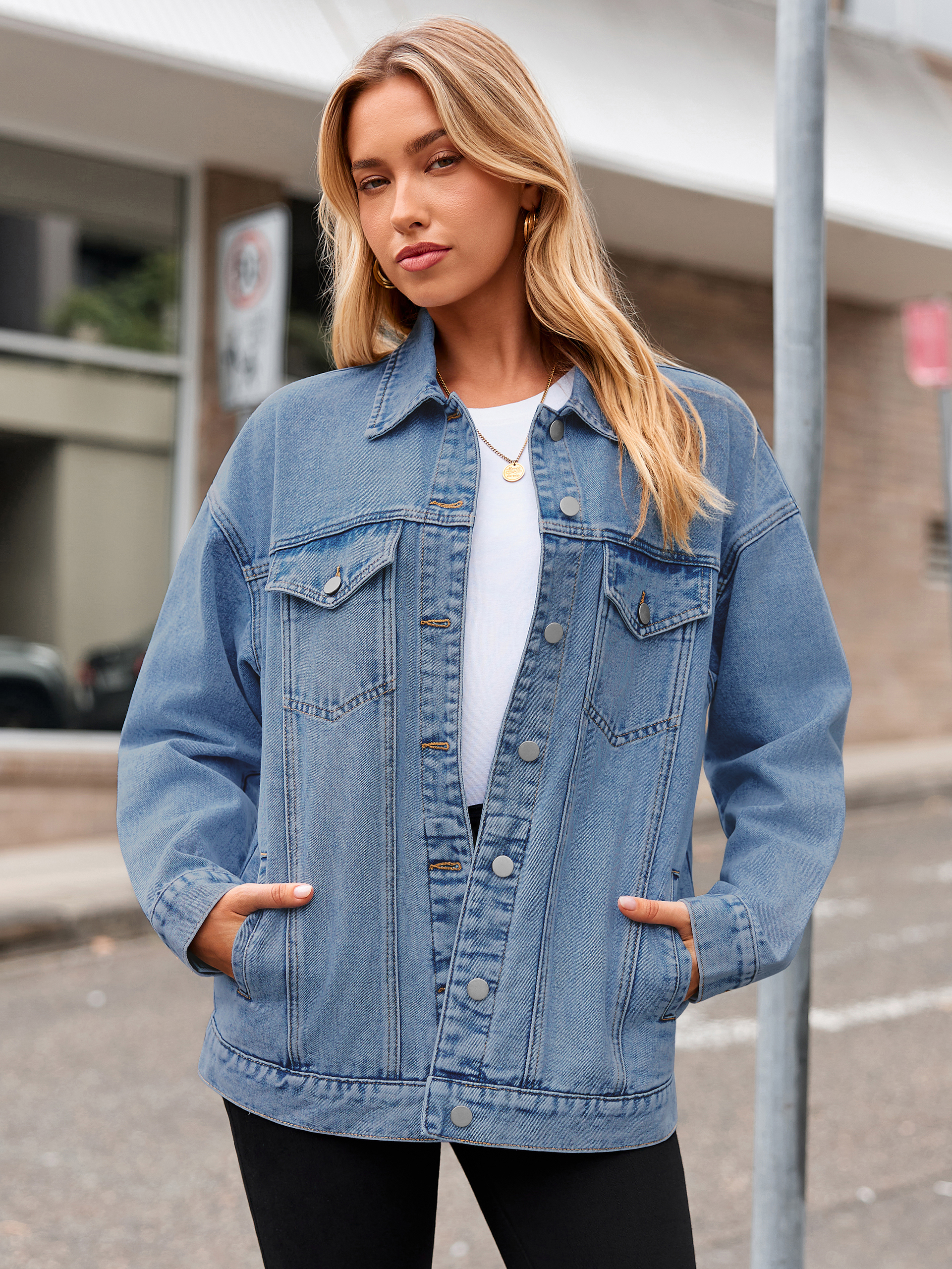 Oversized Vintage Denim Trucker Jacket