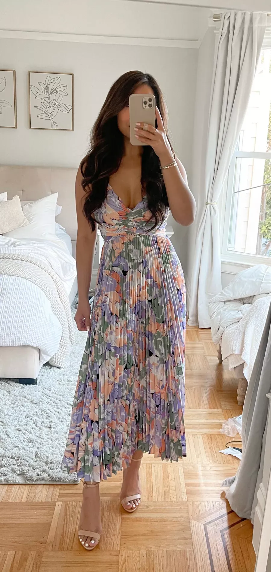 Blythe Floral Pleated Midi dress