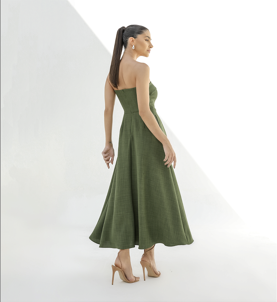 Sophia Green Sleeveless Midi Dress