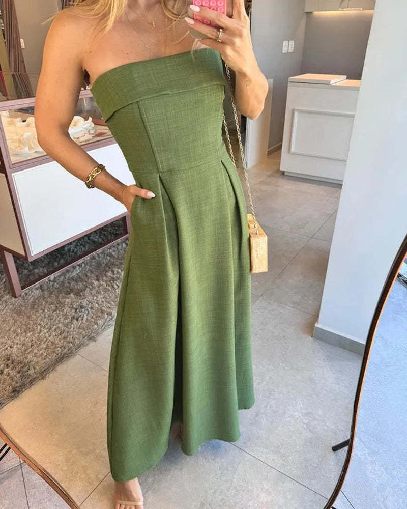 Sophia Green Sleeveless Midi Dress
