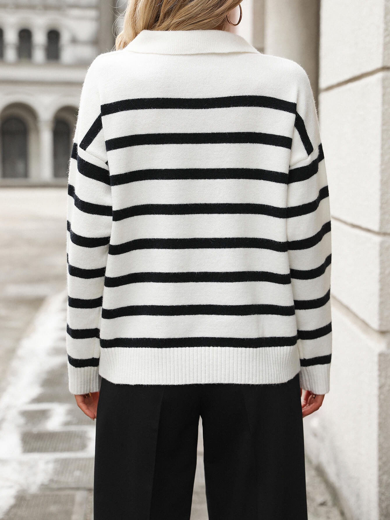 Graham Striped Polo Sweater