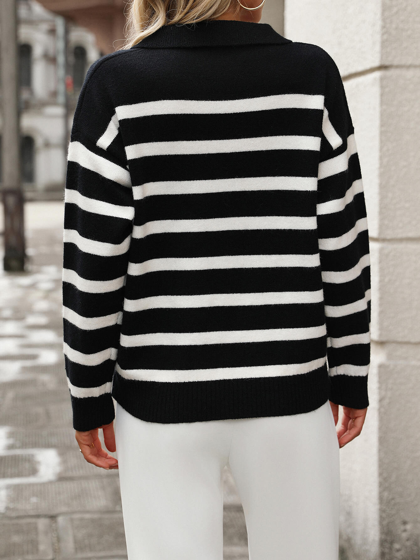 Graham Striped Polo Sweater