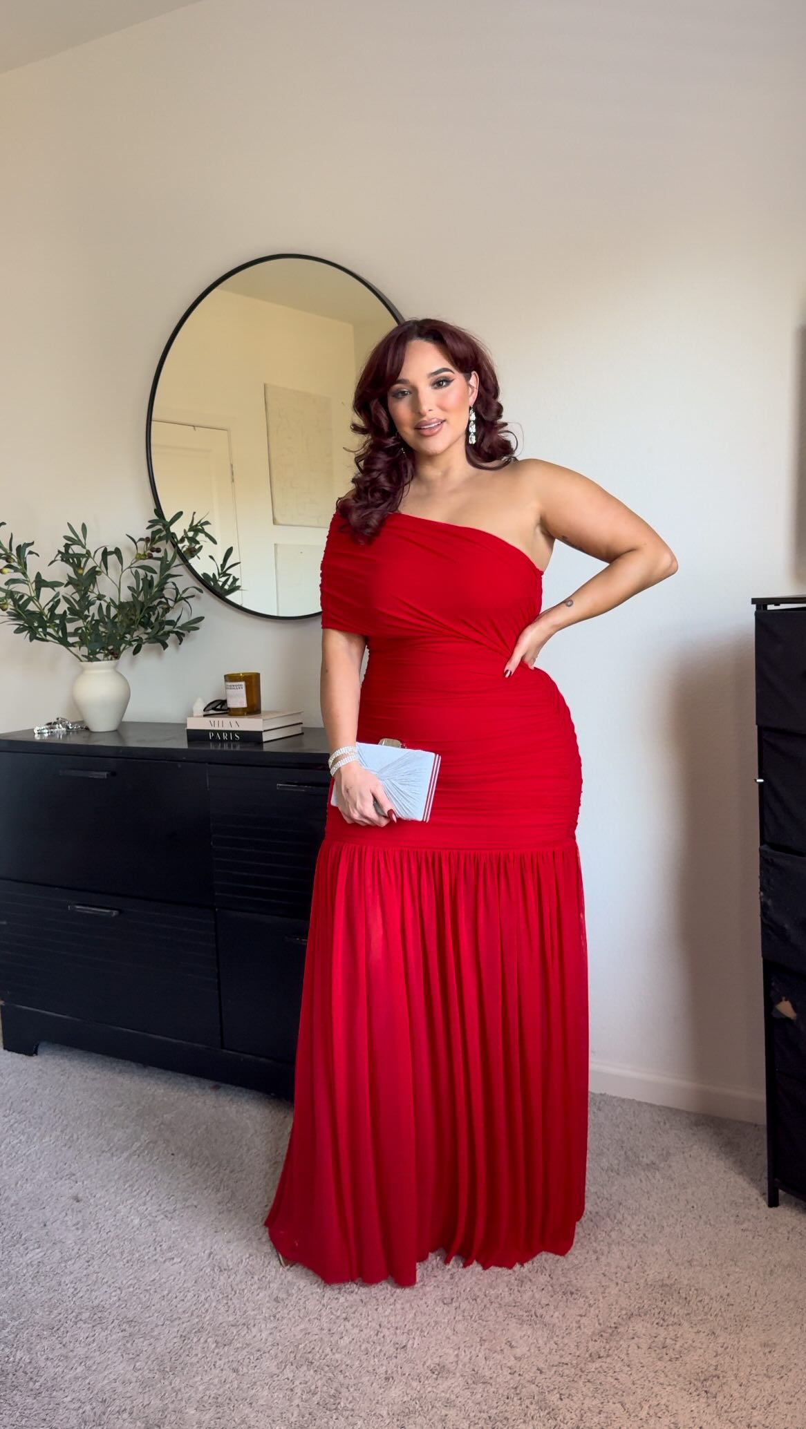 Elegant One Shoulder Sleeveless Ruched Bodycon Maxi Dress