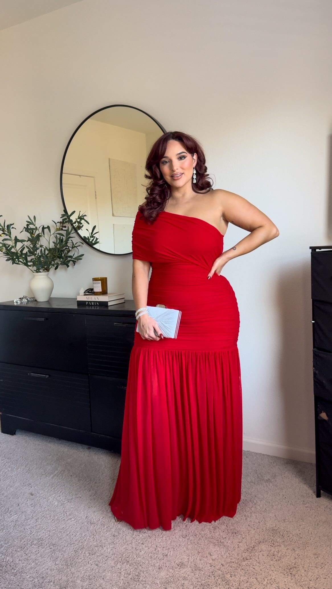 Elegant One Shoulder Sleeveless Ruched Bodycon Maxi Dress