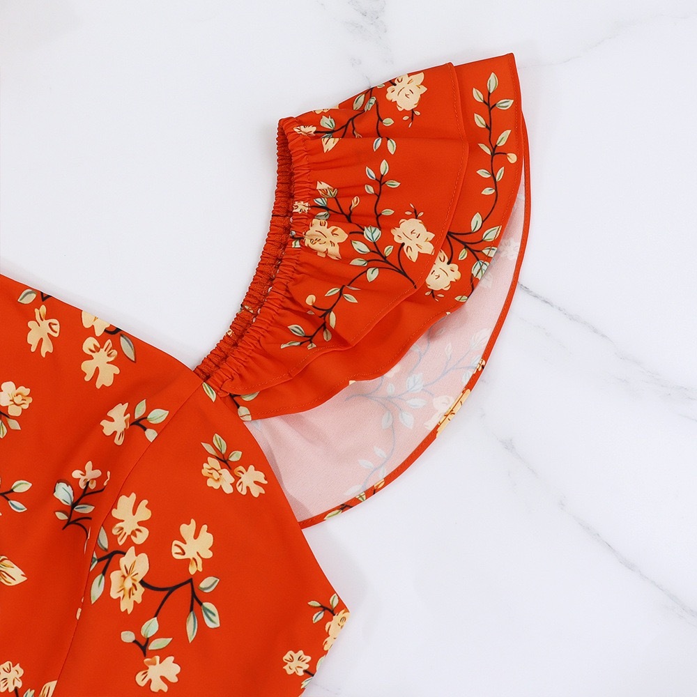 Trendy Green Printed Sleeveless Midi Dress