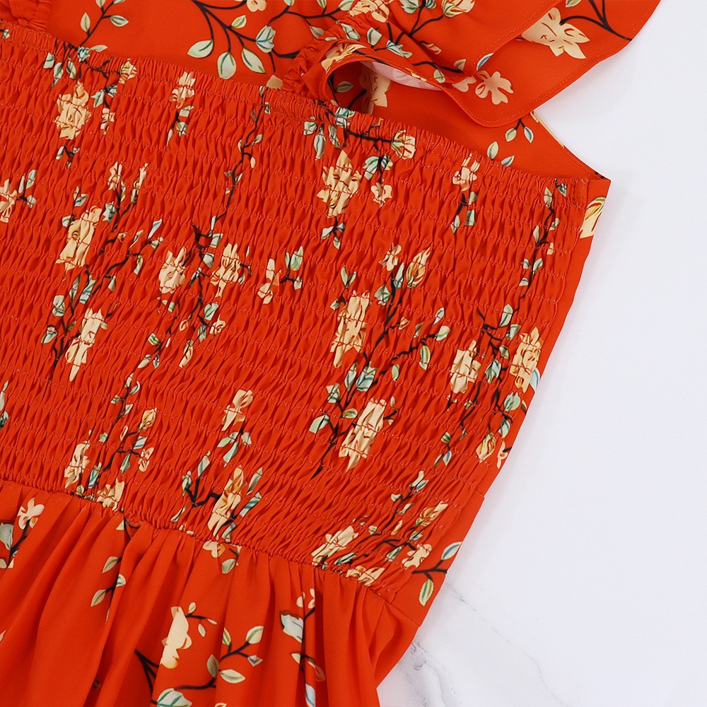 Trendy Green Printed Sleeveless Midi Dress