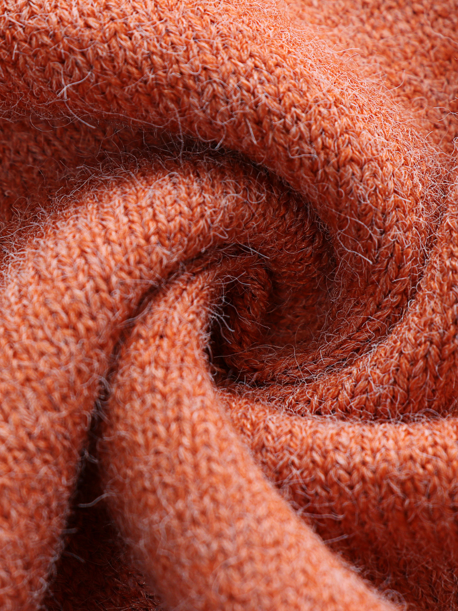 DARIUS Drop Shoulder V-neck Knit Top - Orange