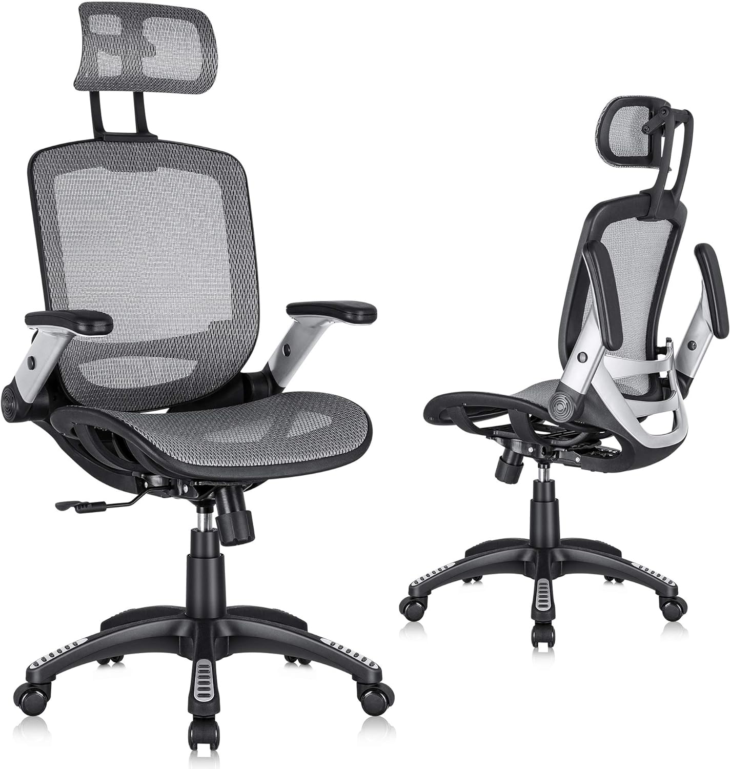 Ergonomic Mesh Office Chair, High Back Desk Chair - Adjustable Headres