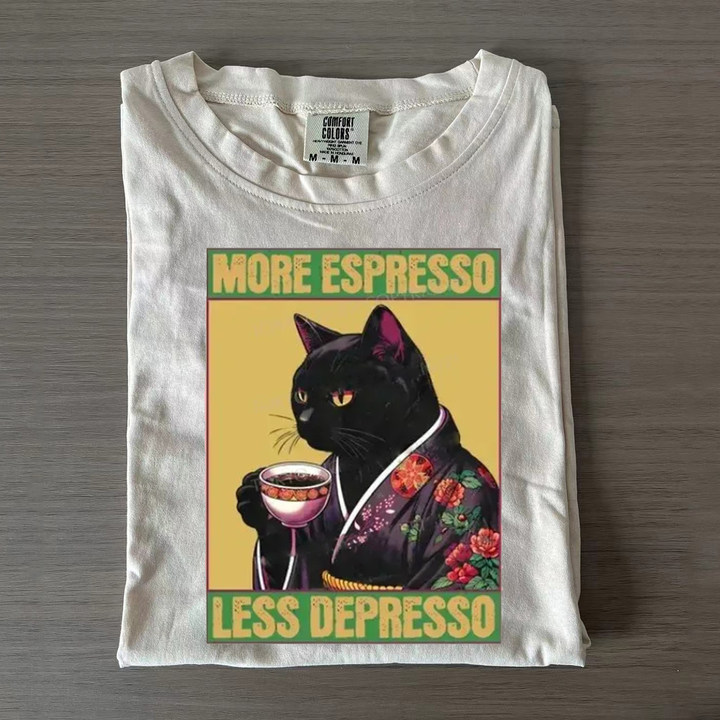 Chic Kimono Cat Espresso Tee