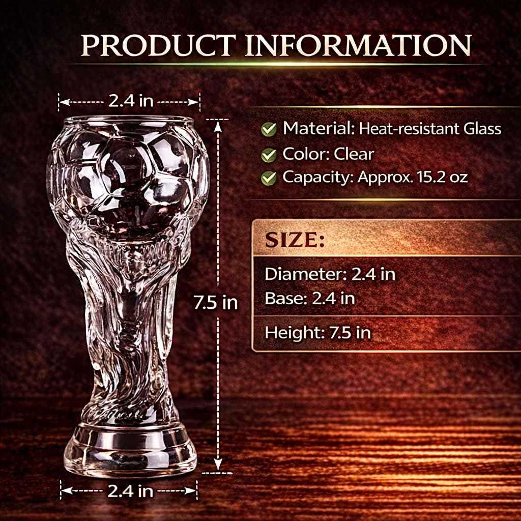 Football Trophy Beer Glass