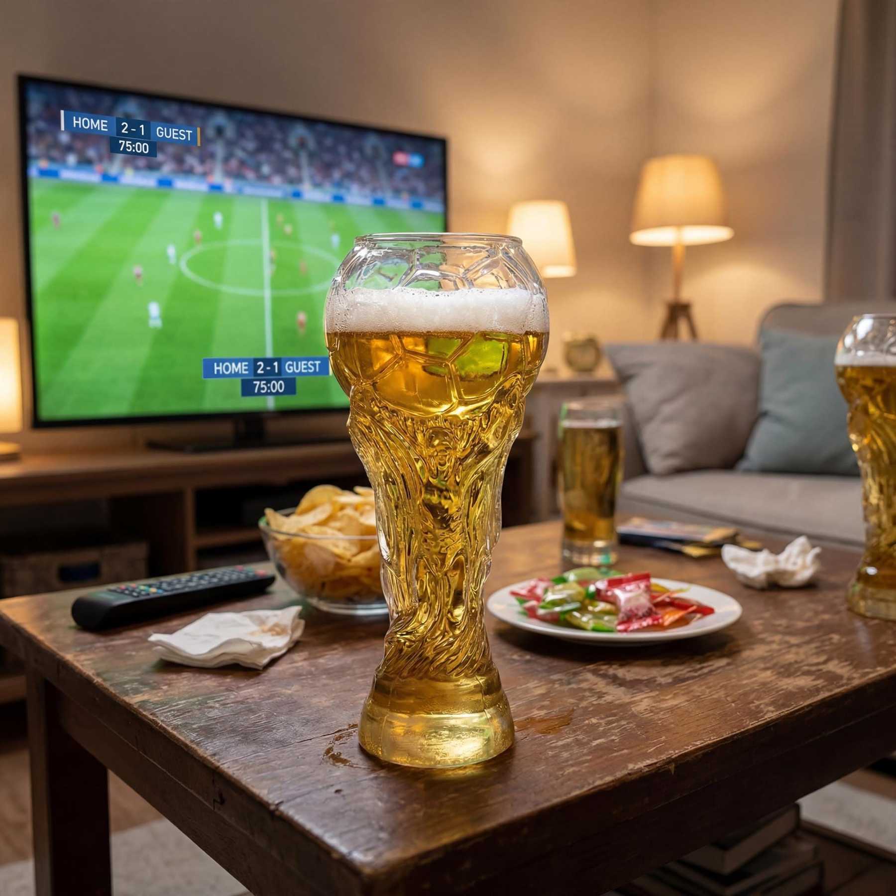 Football Trophy Beer Glass
