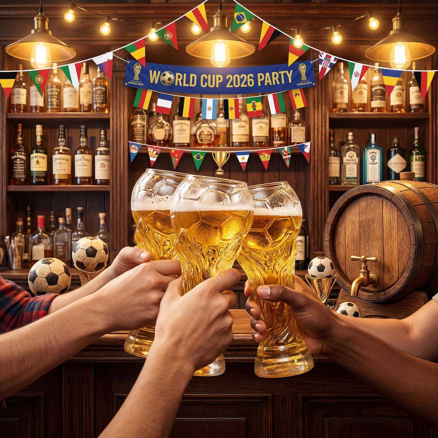 Football Trophy Beer Glass