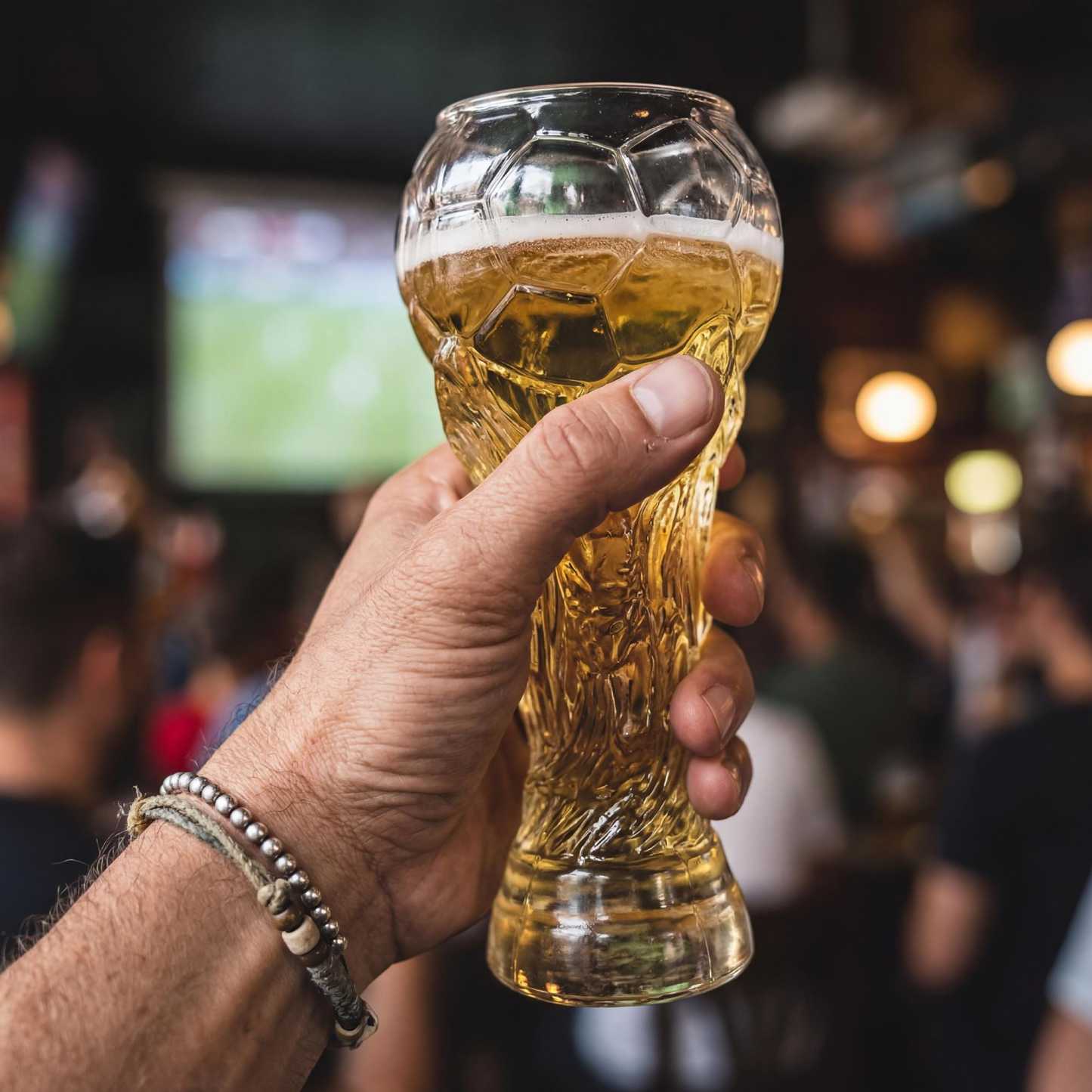 Football Trophy Beer Glass