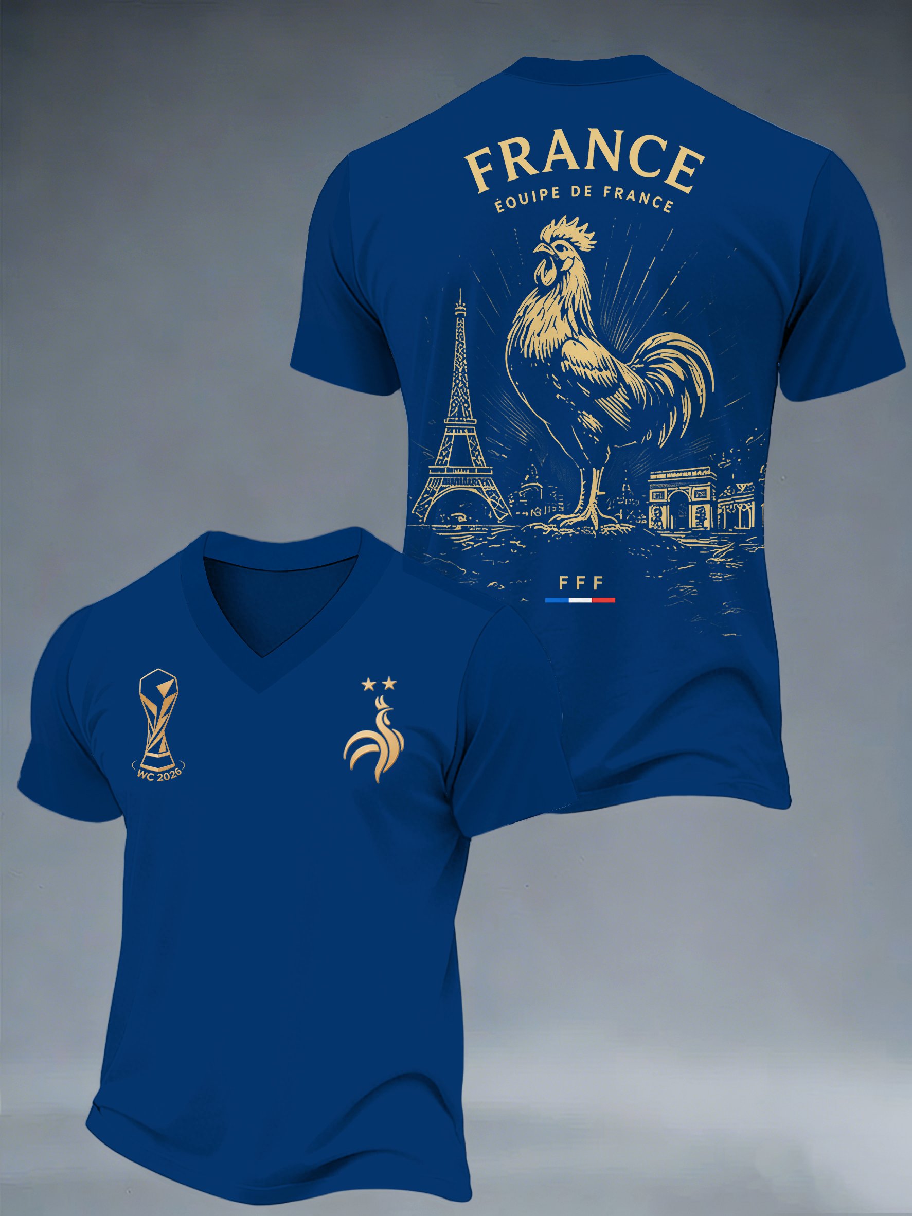 Men's Commemorating the French National Football Team Printed T-shirts