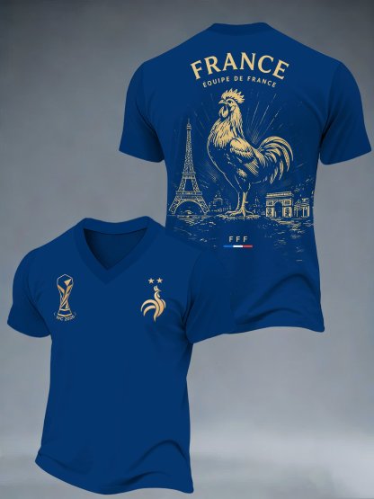 Men's Commemorating the French National Football Team Printed T-shirts