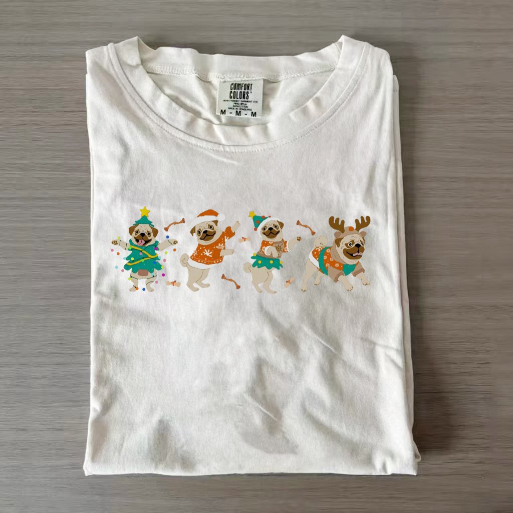 Christmas Pug Shirt Christmas Hat Pug T-Shirt