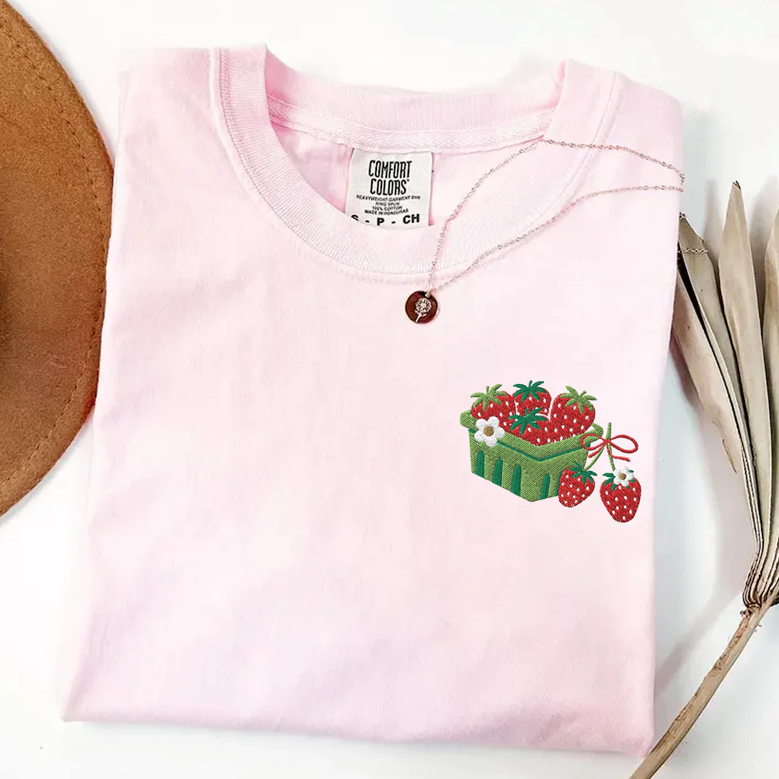 Embroidered Strawberry T-shirt