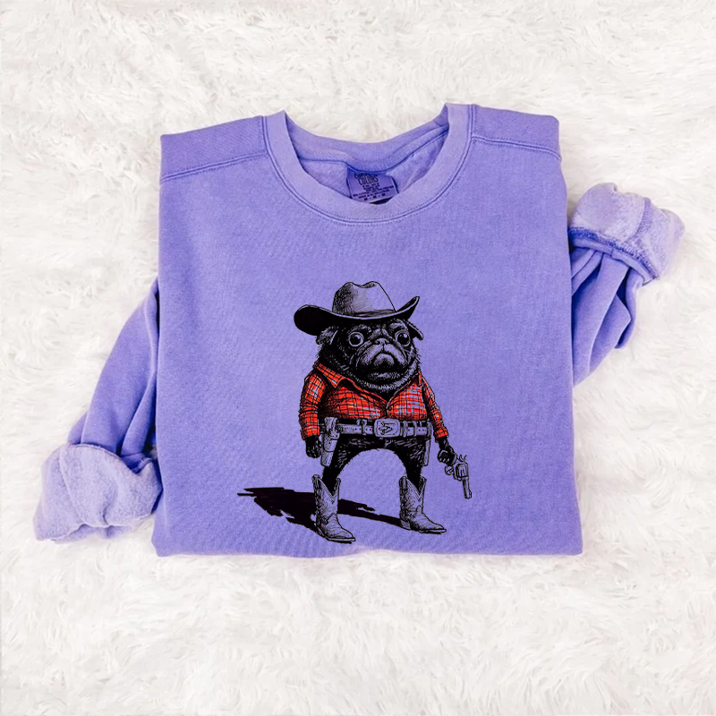 Pug Funny Cowboy Sweatshirt