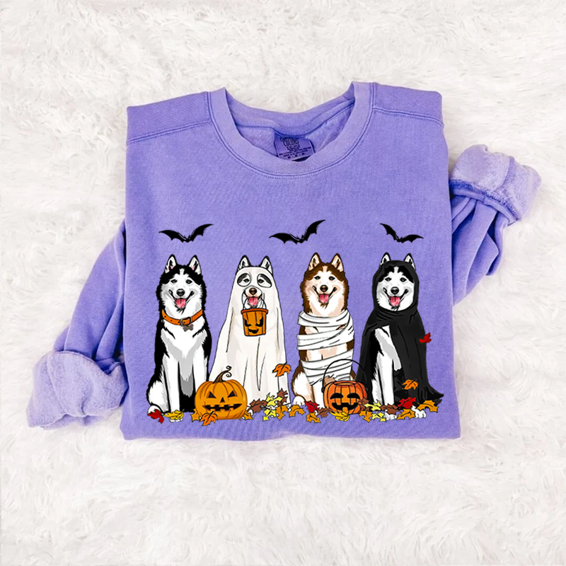 Husky Ghost Dogs Halloween Sweatshirt