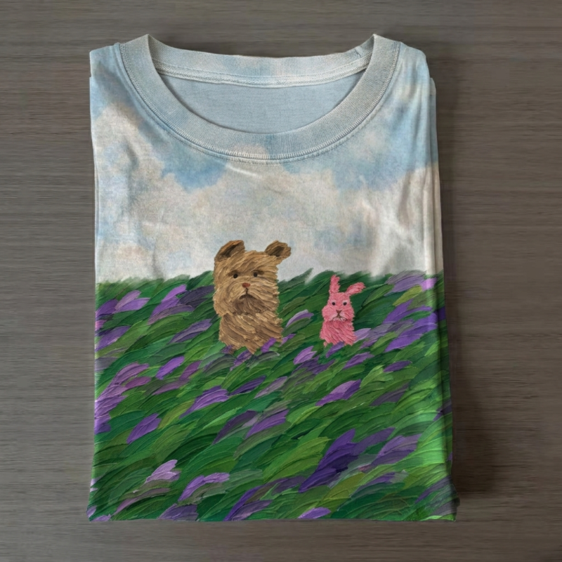 Whimsical Breeze: A Meadow Daydream with Best Friends T-shirt