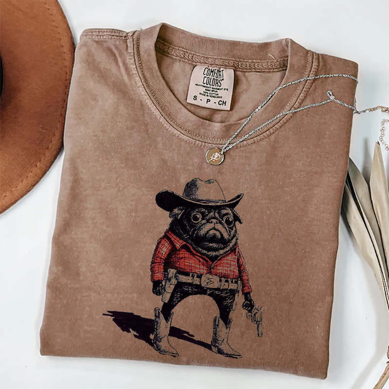 Pug Funny Cowboy T-shirt