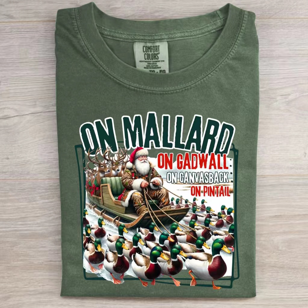 Funny Duck Hunting Santa T-shirt