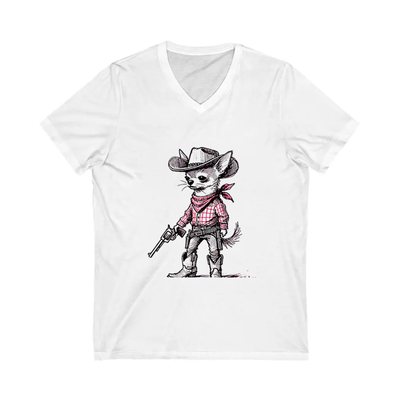 Funny Chihuahua Cowboy V-neck