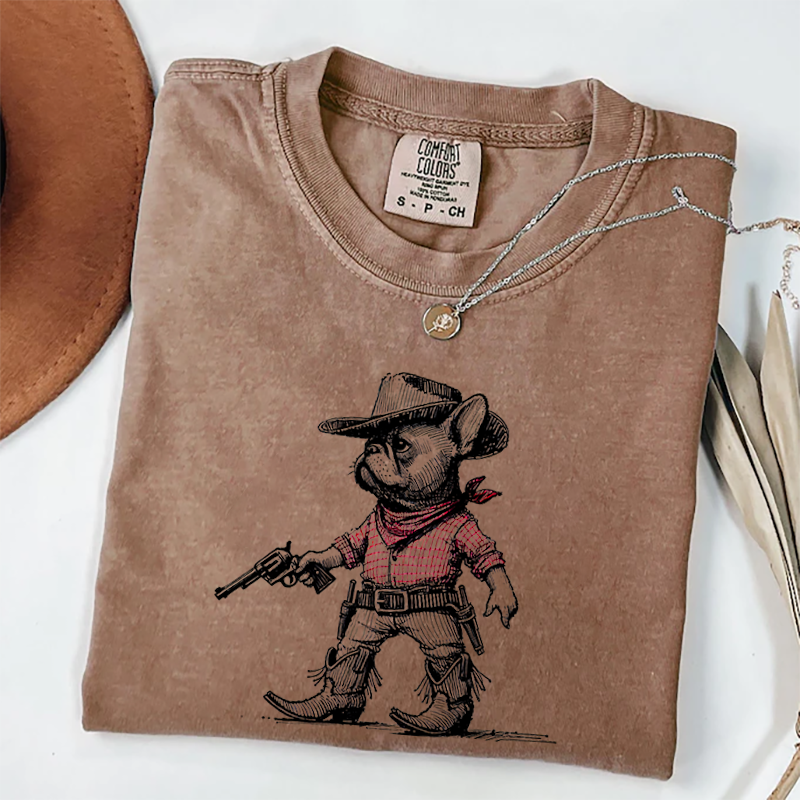 Funny French Bulldog Cowboy T-shirt