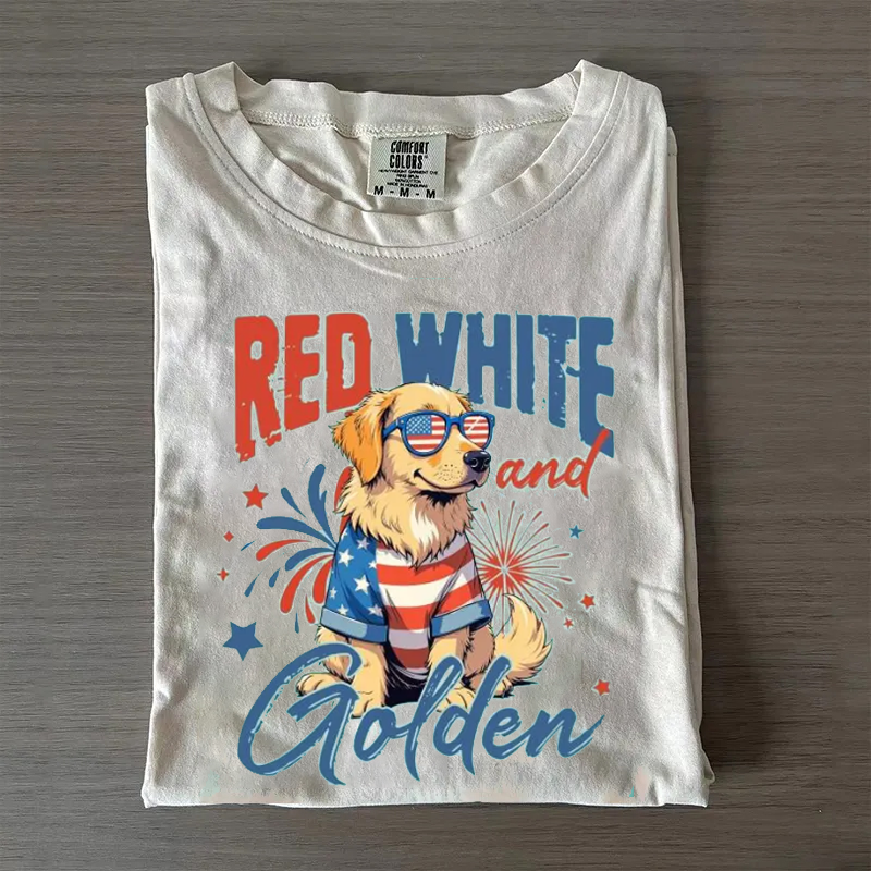 Patriotic Golden Retriever T-shirt