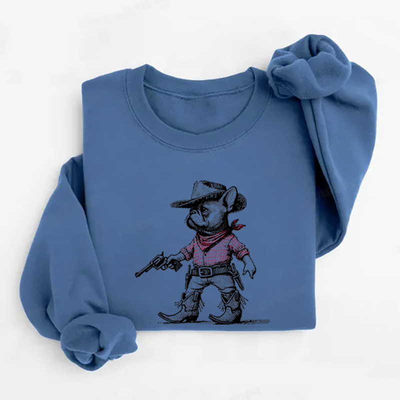 Funny French Bulldog Cowboy Sweatshirt