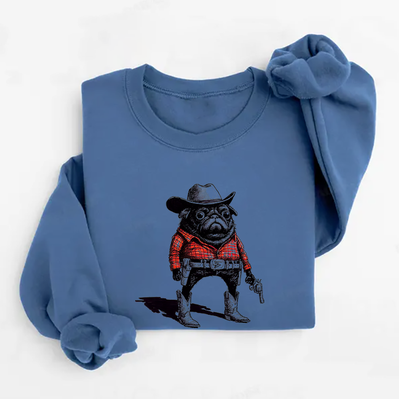 Pug Funny Cowboy Sweatshirt
