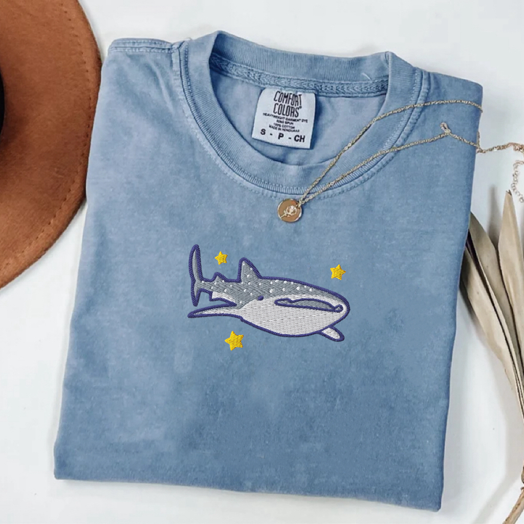 Whale Shark Embroidered T-shirt