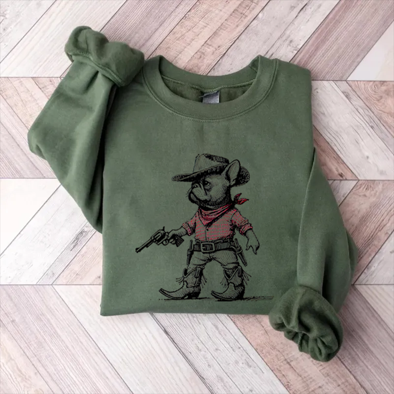 Funny French Bulldog Cowboy Sweatshirt