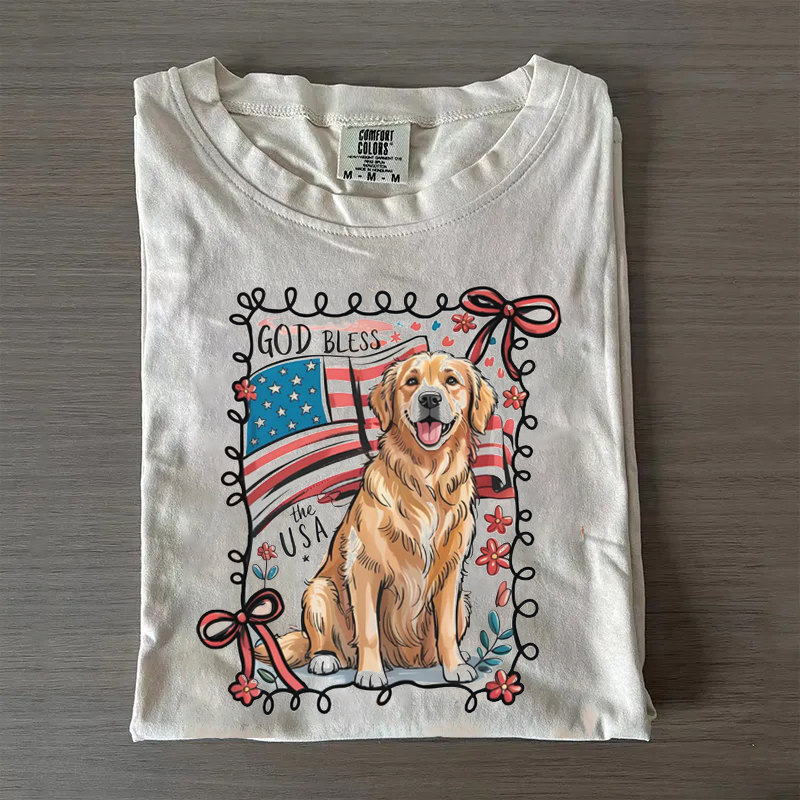 Patriotic Golden Retriever T-shirt