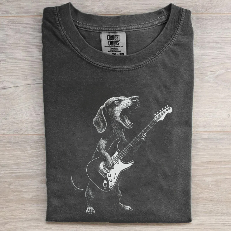 Dachshund Playing Guitar T-shirt