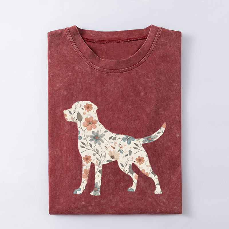 Floral Labrador Retriever T-shirt