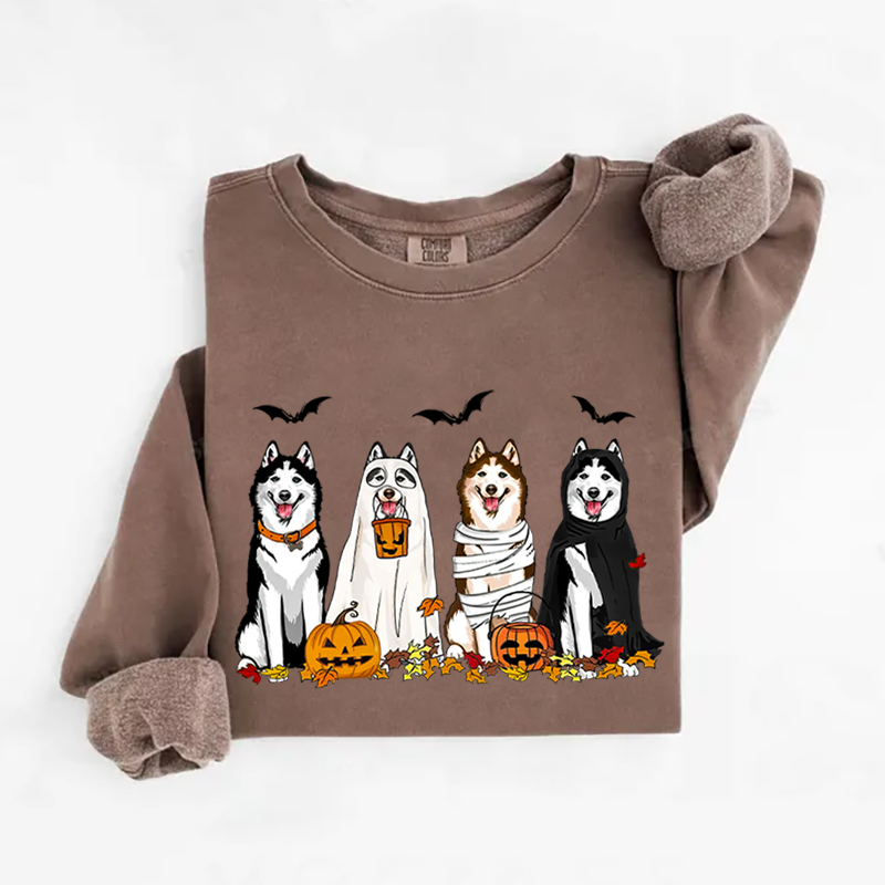 Husky Ghost Dogs Halloween Sweatshirt