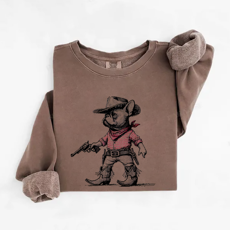 Funny French Bulldog Cowboy Sweatshirt