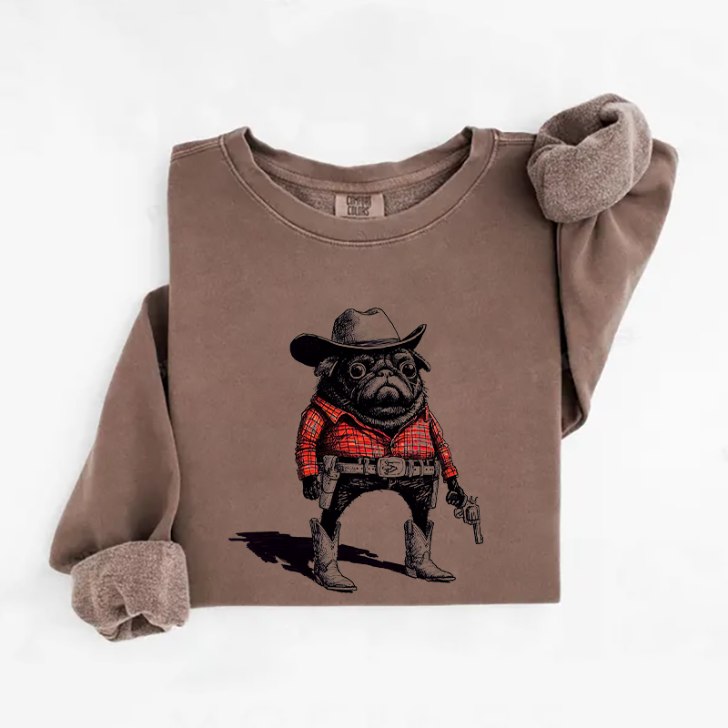 Pug Funny Cowboy Sweatshirt