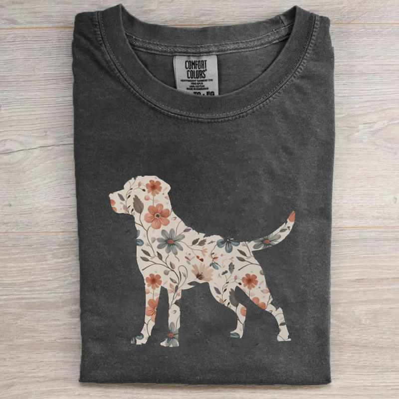 Floral Labrador Retriever T-shirt