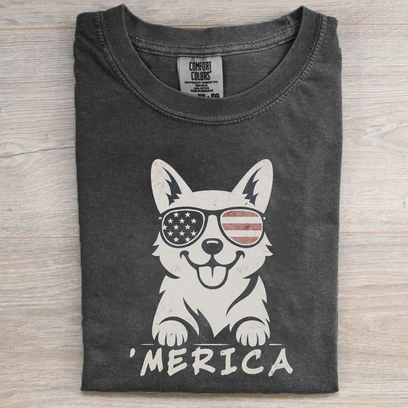 Funny Patriotic Corgi T-shirt