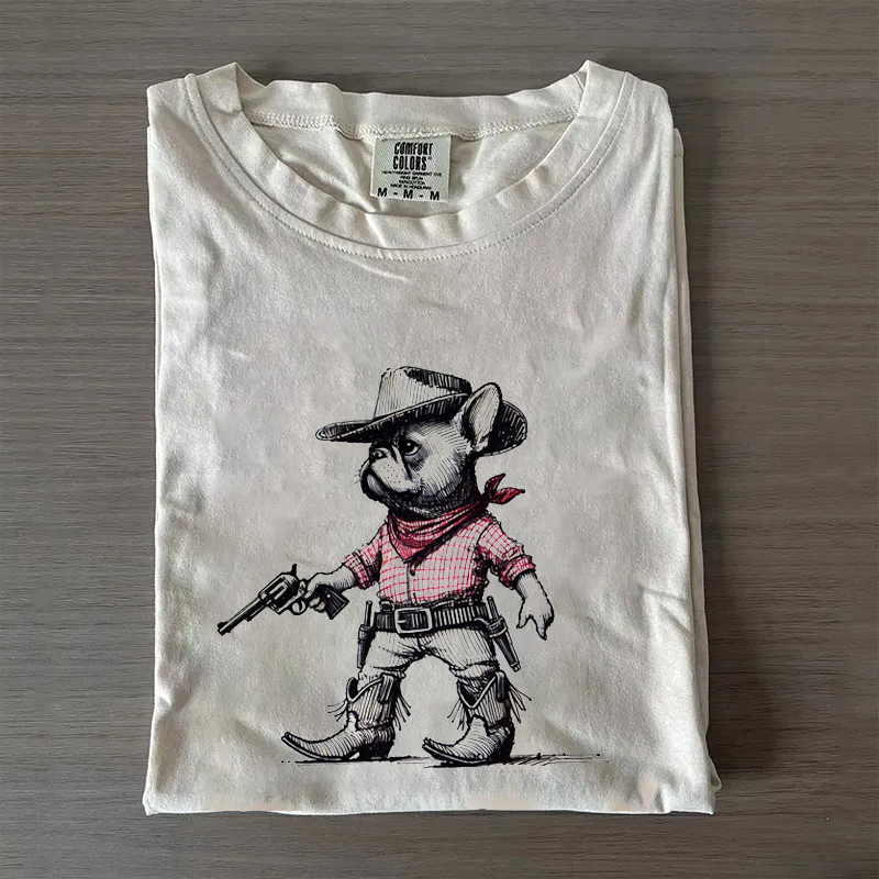 Funny French Bulldog Cowboy T-shirt