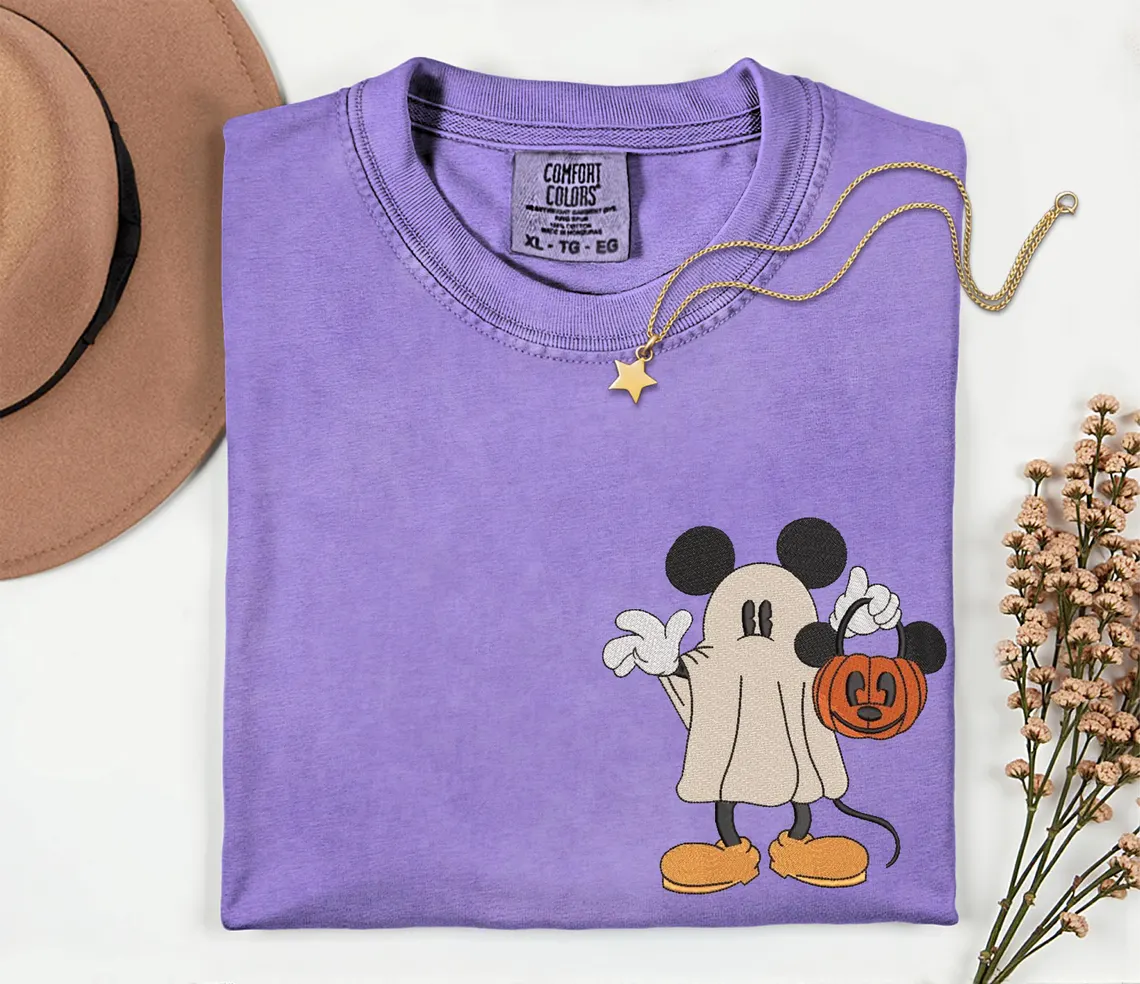 Halloween Embroidery Spooky Shirt